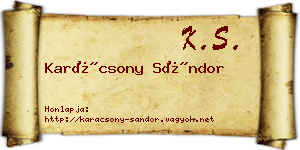 Karácsony Sándor névjegykártya