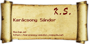 Karácsony Sándor névjegykártya